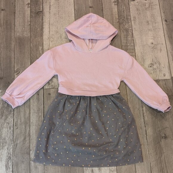 Carter's Other - Carter's KID, Hoodie Dress, PInk.Grey w Strs, Sz 5/5A